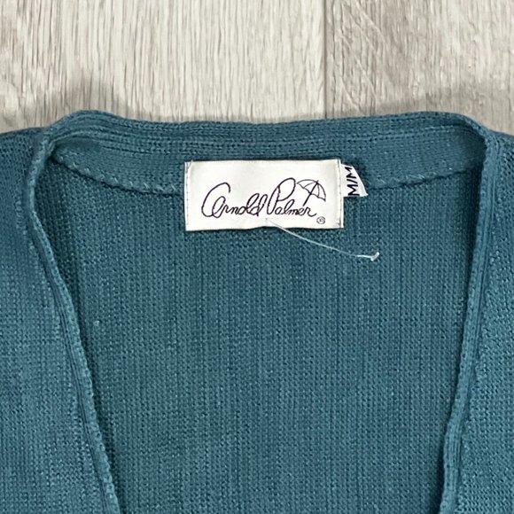 Arnold Palmer Vintage Green Medium Cardigan Sweater - Picture 3 of 7